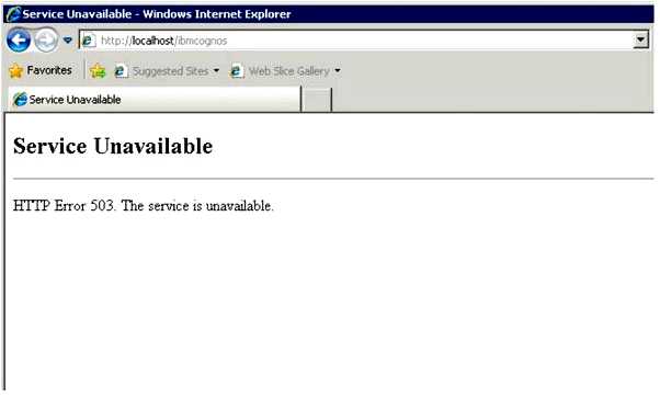 Http error 503 the service is unavailable