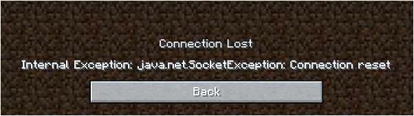 Internal exception javanetsocketexception connection reset майнкрафт