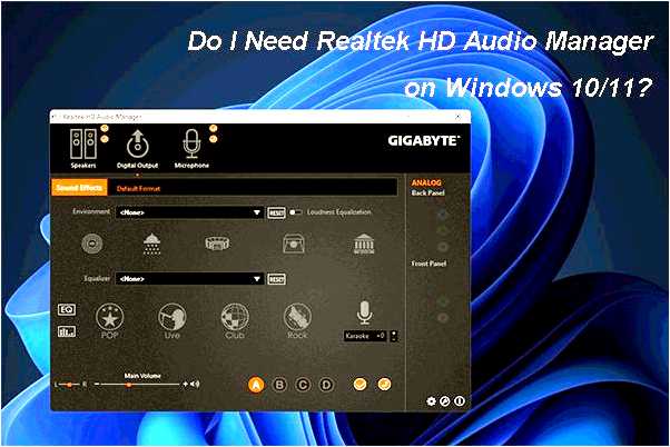 Realtek high definition audio обзор настройка скачать драйвера