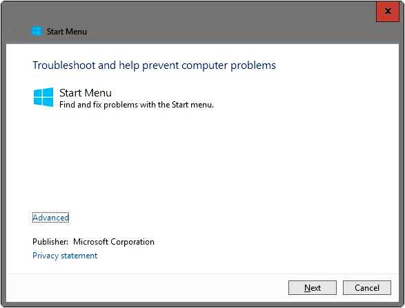 Скачать Start menu troubleshooter для Windows 10