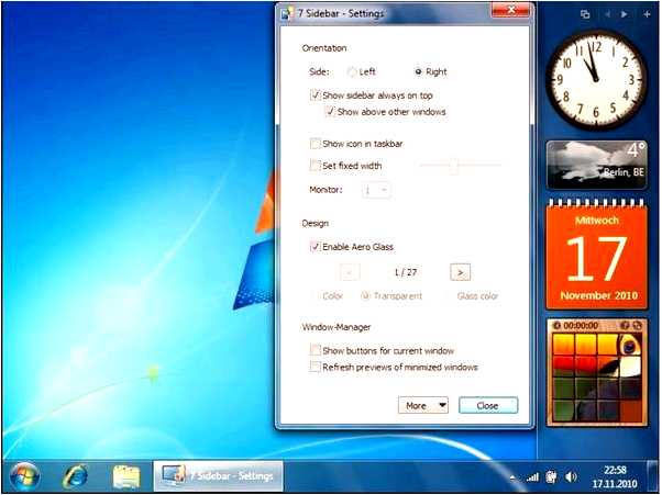 Windows Sidebar - что это за программа и нужна ли она в Windows 7